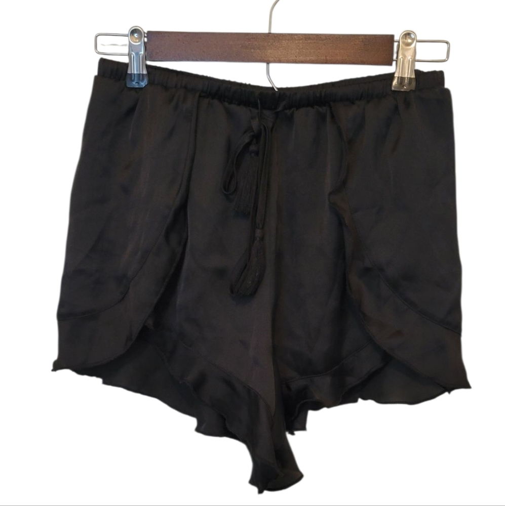 Intimately Free People Pajama Shorts Ruffled Black Size Small